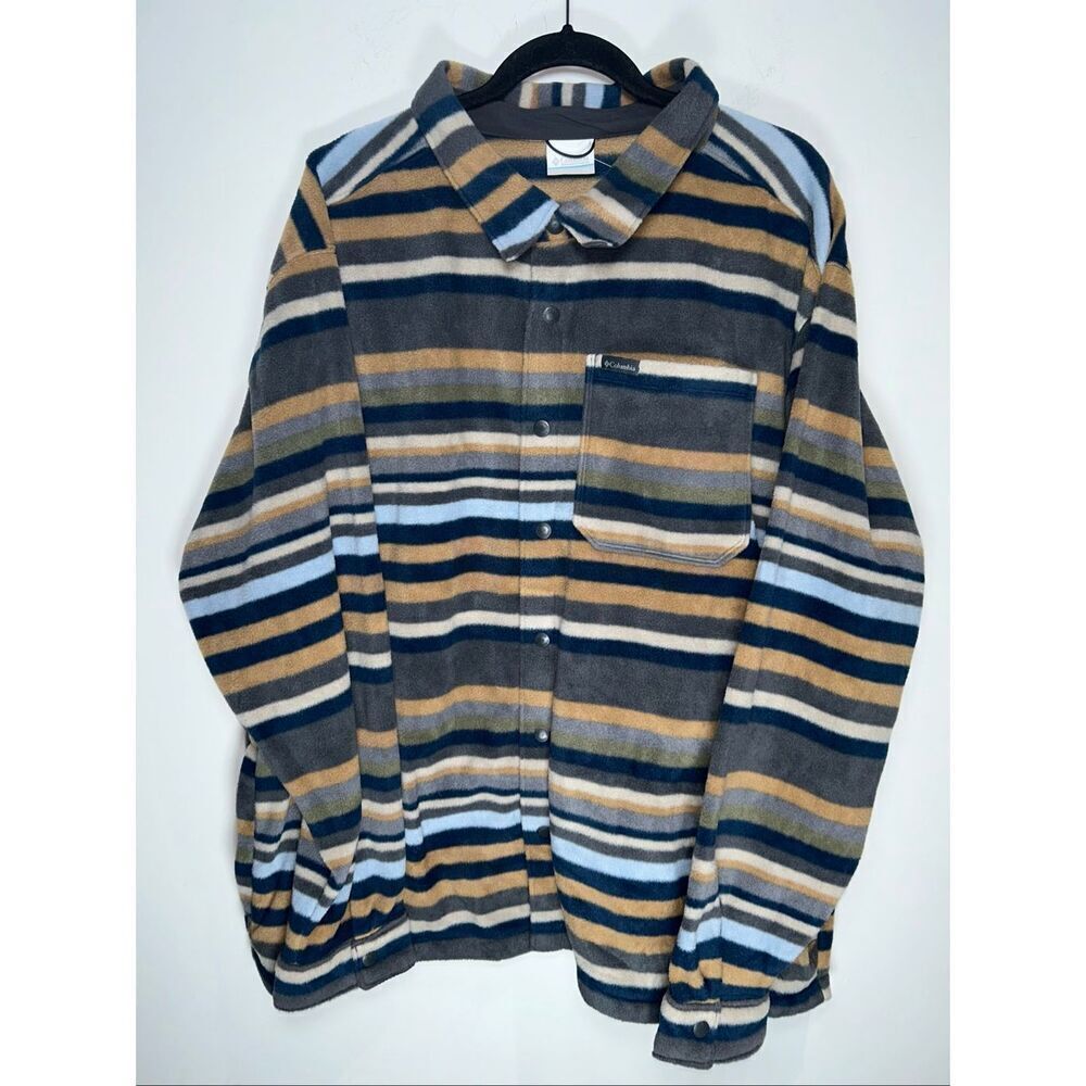 Columbia Men's Steens Mountain Printed Fleece Shirt Jacket size XXL